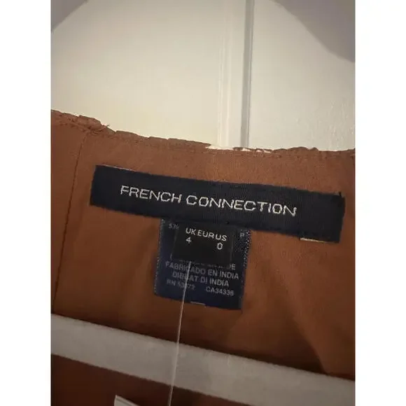 NWT French Connection Printed Tea Length Midi Dress Sz 0 - Picture 9 of 11